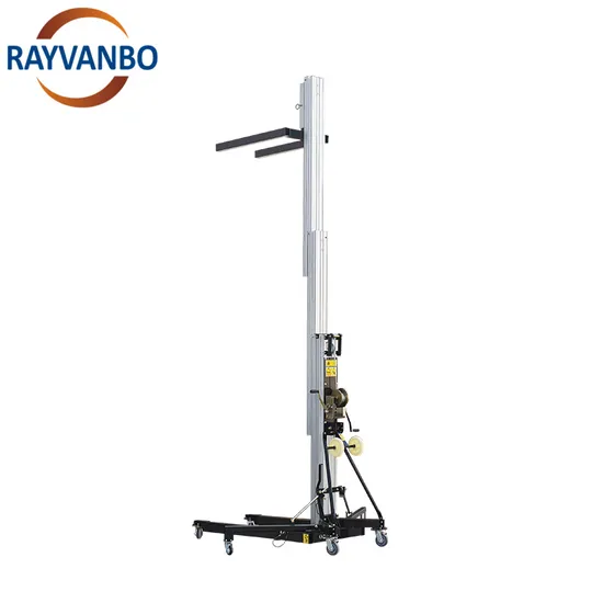 Material Lifting Equipment Aluminum Mast Machine with Hand Operated Lift