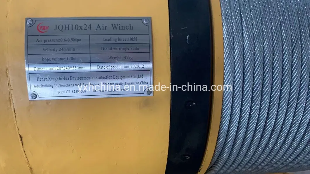 1 Ton 2ton High Quality Portable Hand Brake Air Pneumatic Winches Used for Mine or Construction