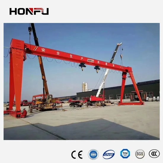Customized Wire Rope Remote Control Construction Machinery Aluminum Double Girder Gantry Crane 